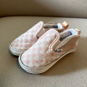 Vans Pink Checkered Slip-On Crib Shoes